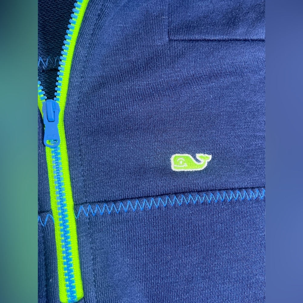 NWT Men’s Large Vineyard Vines Navy Blue Quarter-Zip Sweater - Picture 5 of 9